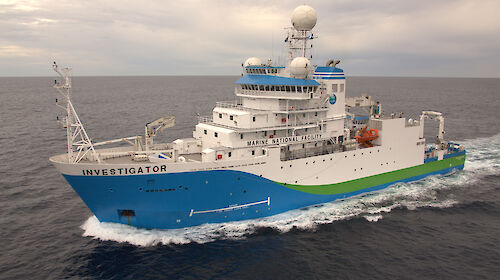 Research Vessel Investigator at sea