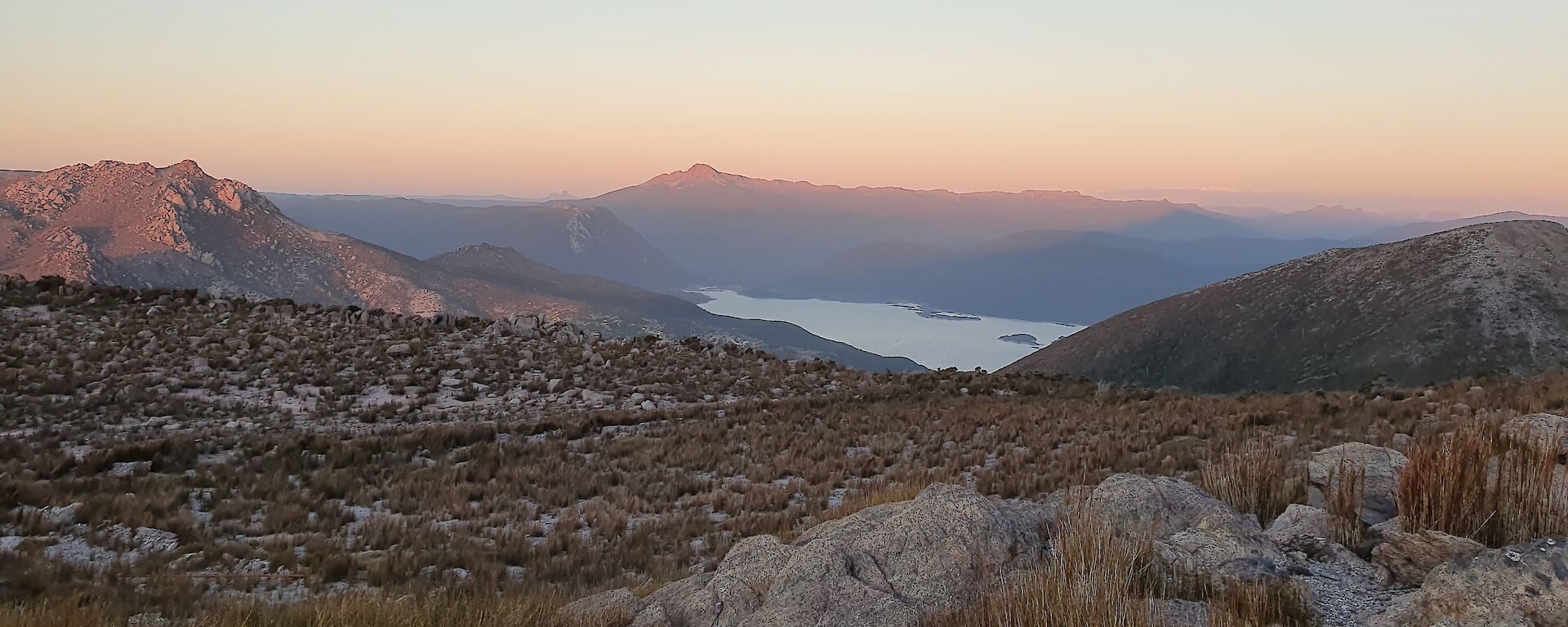 mountains and lake in Tasmania