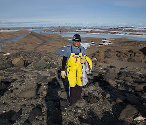 An expeditioner on top of Lied Bluff