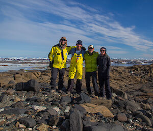 A team on the summit of Lied Bluff