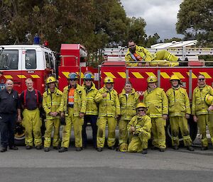 Group of people at fire training