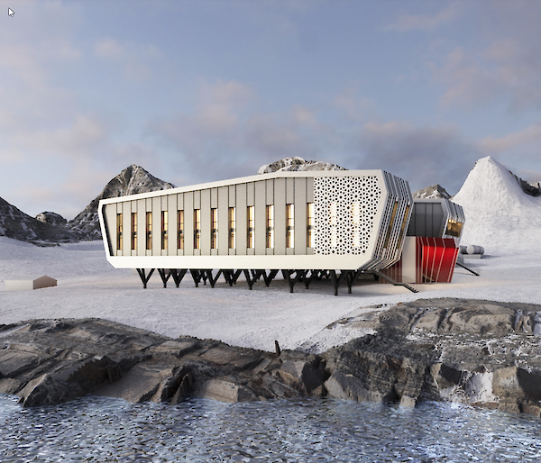 Computer rendering of proposed Turkish Antarctic Research Station at Horseshoe Island