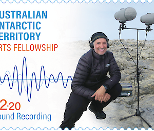 2021 stamp from Australian Antarctic Territory showing sound recordist