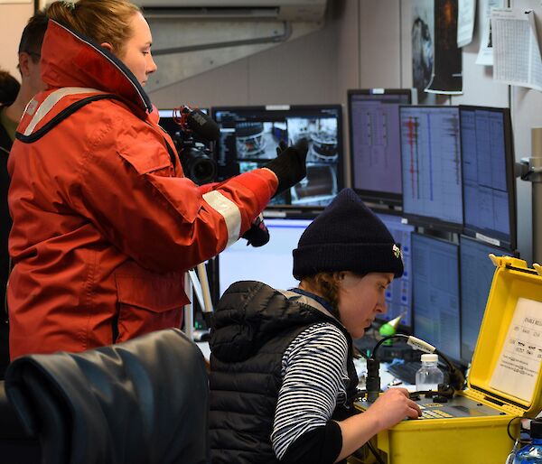 Scientists in operations room