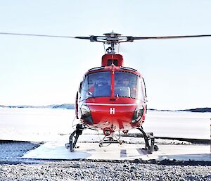 Helicopter on the landing pad