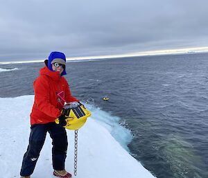 Casey winter expeditioner Maddie Ovens supporting science near Wilkes.