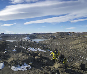 Landscape view of rocky hills