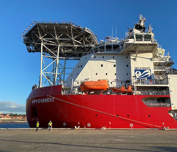 Resupply ship alongside the dock in Fremantle