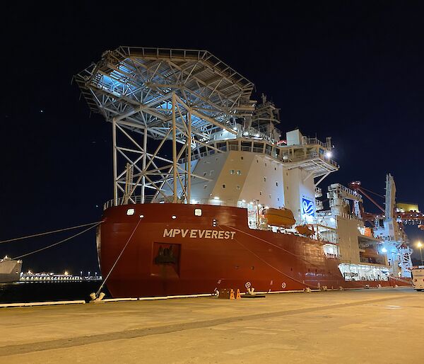 ship anchored at dock