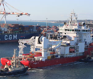 large ship approaches  dock