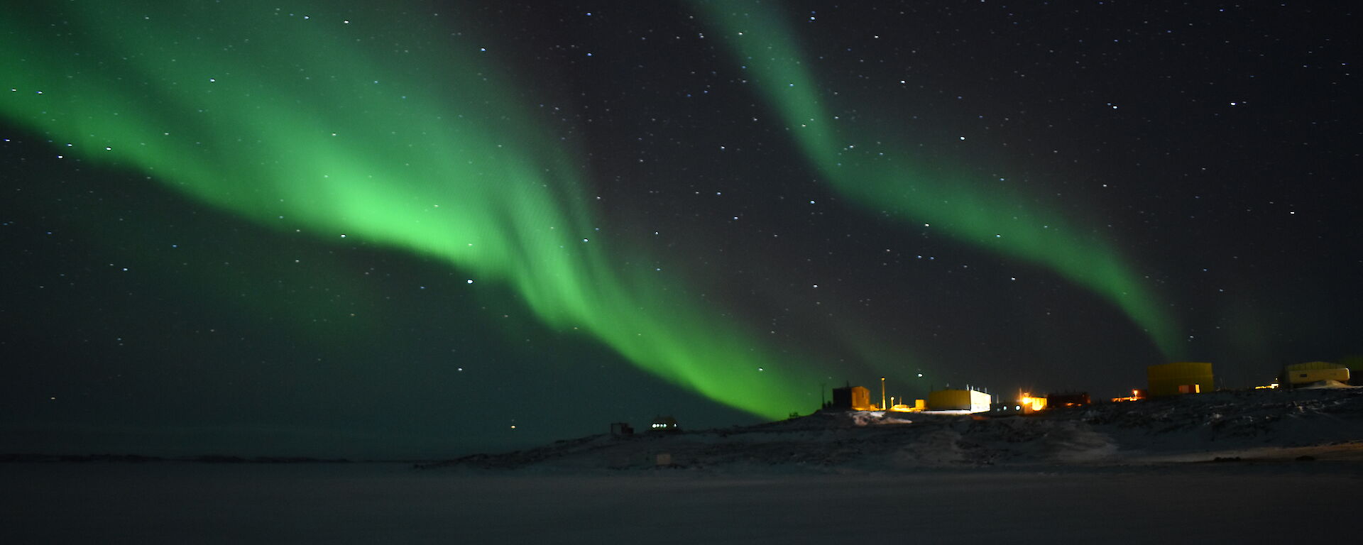 Aurora over station