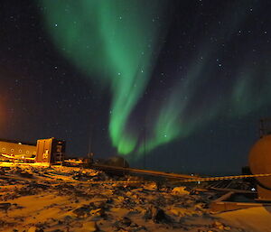 Aurora over station