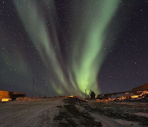 Aurora over station