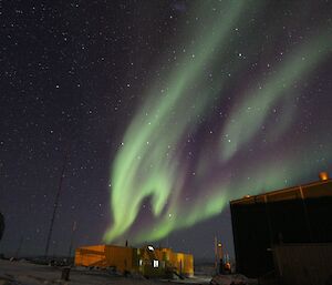 Aurora over station