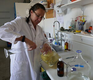 A woman working in a laboratory.