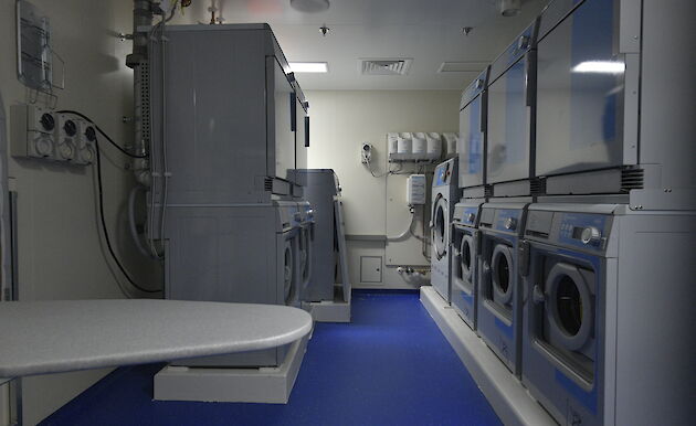 A row of washing machines.