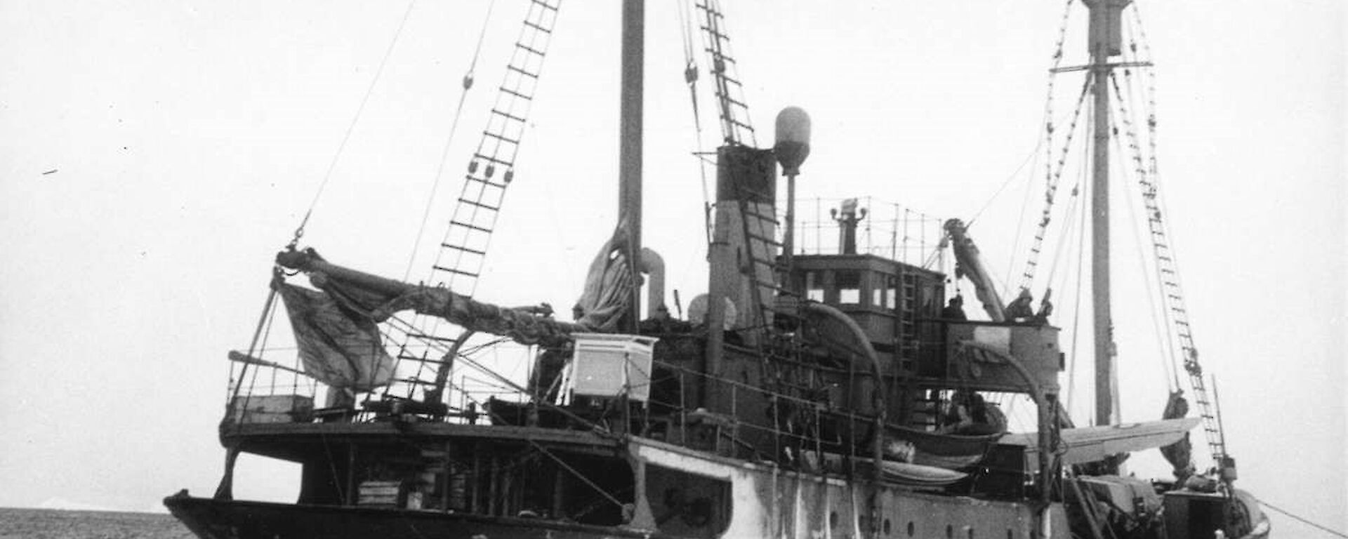 Wyatt Earp moored on the pack ice in 1948