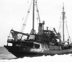 Wyatt Earp moored on the pack ice in 1948