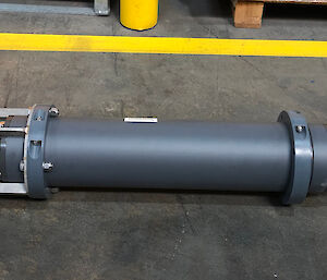 A section of a scientific mooring on a warehouse floor.