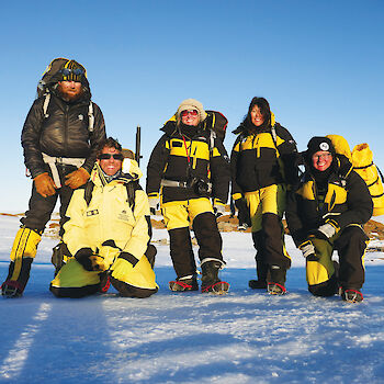 Group of researchers on the ice.