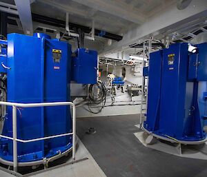 Large blue tunnel thrusters form part of the ship's engine