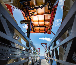 The Forward Outboard Deployment System extends from the bow to carry sensors