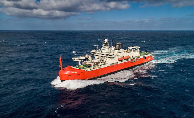 RSV Nuyina crosses the southern Indian Ocean