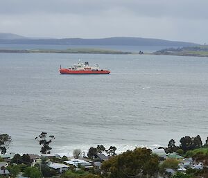 RSV Nuyina in the Derwent near Hobart