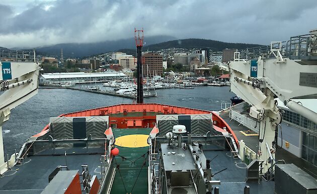 View from the RSV Nuyina, docked