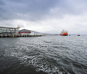 RSV Nuyina getting close to the wharf