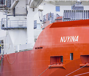 Crew working on ropes on RSV Nuyina