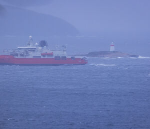 RSV Nuyina passing Iron Pot
