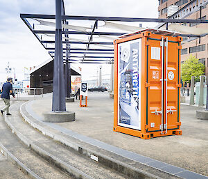 An Antarctic mini-container at Mawson Place, Hobart