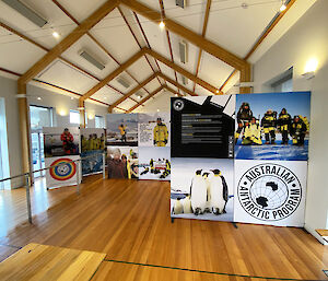 Photo displays inside Mawson place