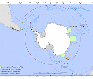 Map of proposed East Antarctic Marine Protected Area