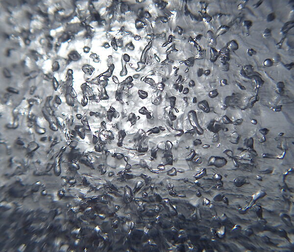 small air bubbles in ice