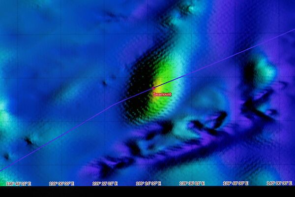 Coloured map of seafloor