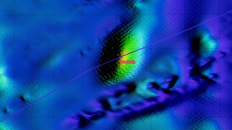 Coloured map of seafloor