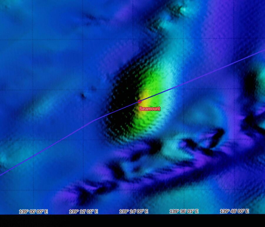 Coloured map of seafloor