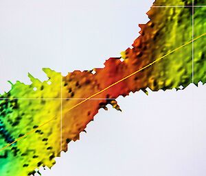 Coloured map of seafloor from echosounder