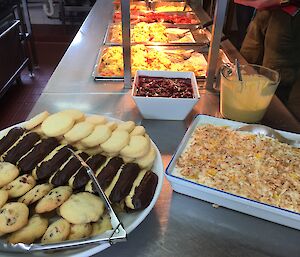 Trays of food were prepared for Christmas brunch
