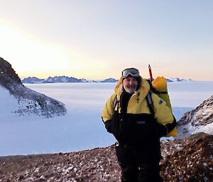 Billy Merrick ready to climb in winter