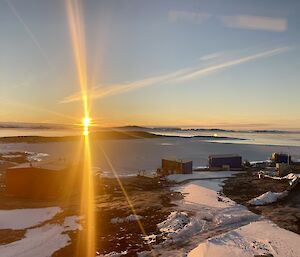 The sunsetting at Mawson station