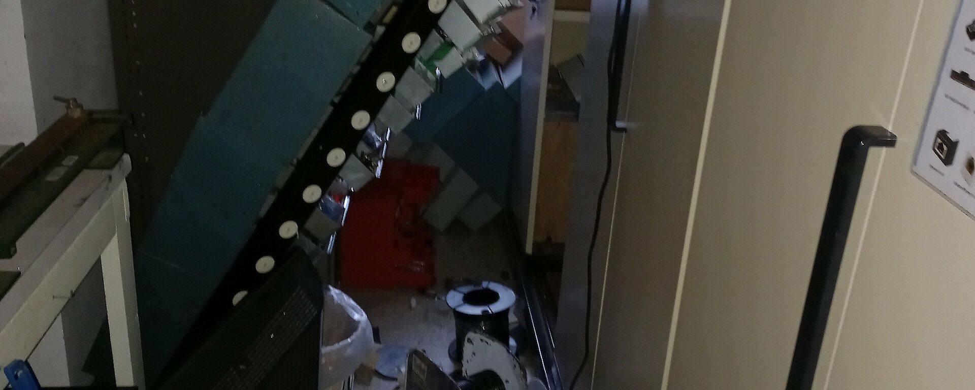 A communications room with a few items out of place