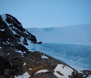 Rocks, snow and ice