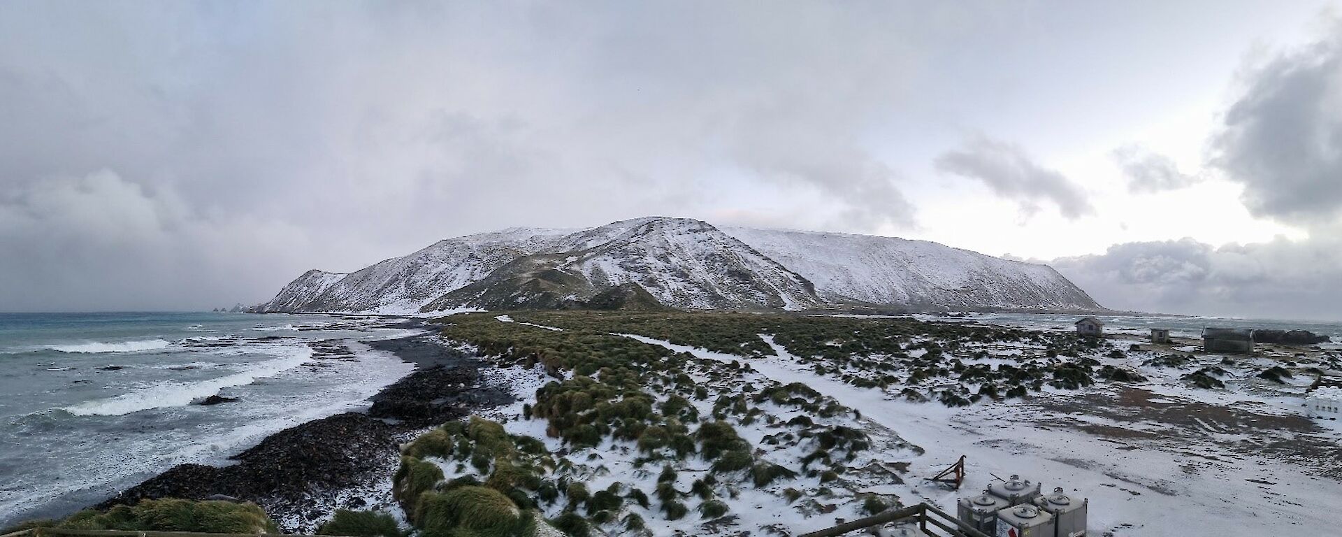 Looking south from station with a nice blanket of recent snow.