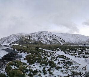 Looking south from station with a nice blanket of recent snow.