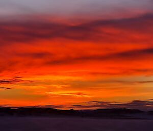 Cloudy red and orange sky