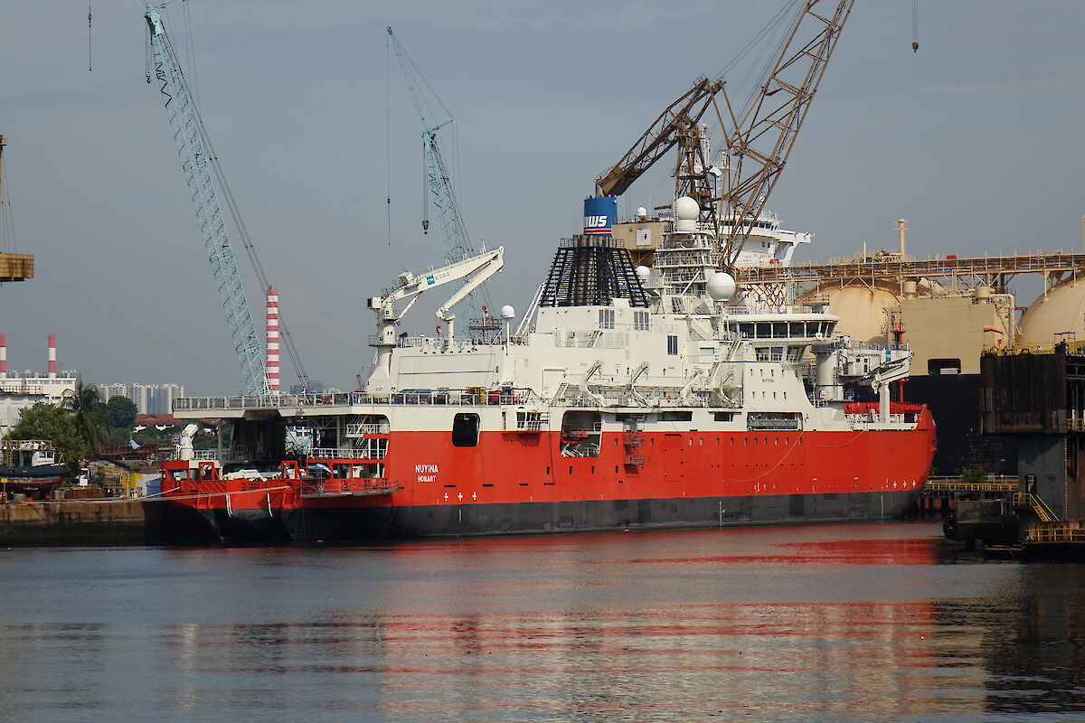 RSV Nuyina docked in Singapore