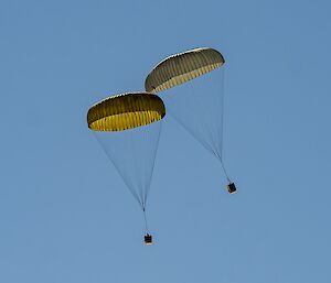 Two parachutes open